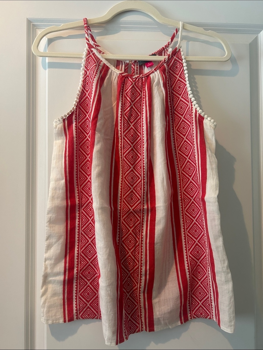 Vince Camuto Tomato Red/Orange and Off White Tank